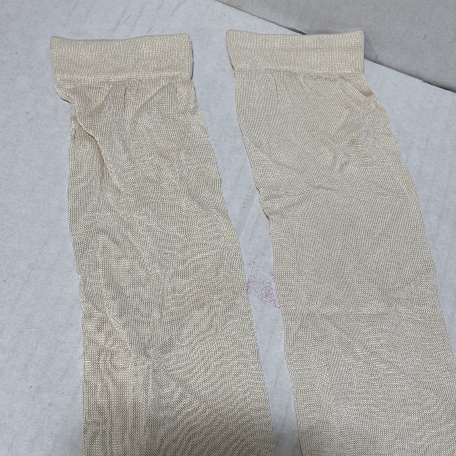 Vintage Terramar 80s Long Socks New With Out Tags Cream 100% Pure Silk Rare Find — image 5 of 8